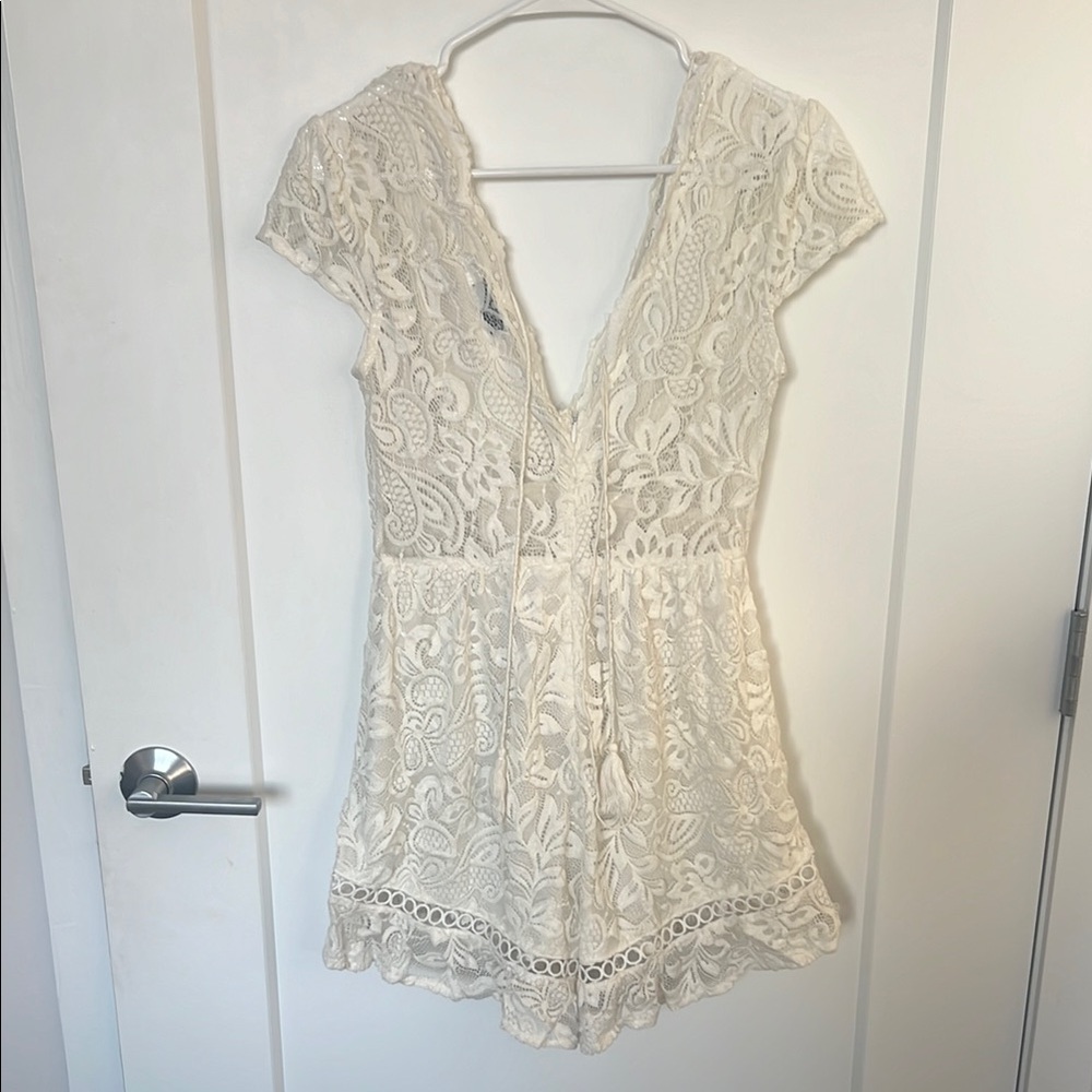 Hello Molly Cream Lace Jumpsuit - Picture 3 of 4